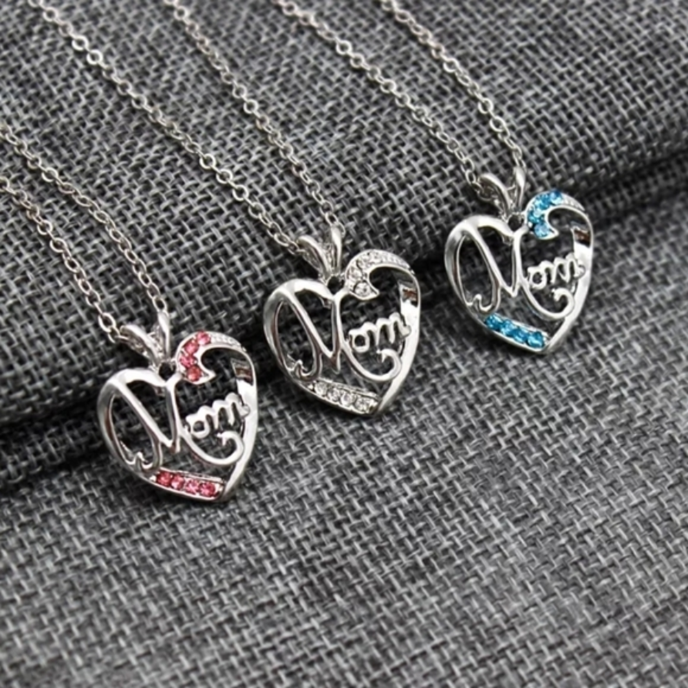 Mom Mothers‎ Day Pendant Necklace Blue Pink